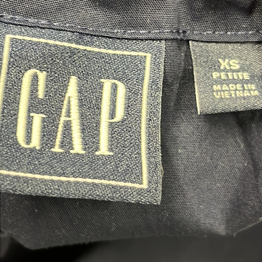 GAP Peasant Boho Party 100% Cotton Ruffle Tier Smock Waist/Puff SLV Navy Mini XS - Picture 5 of 16